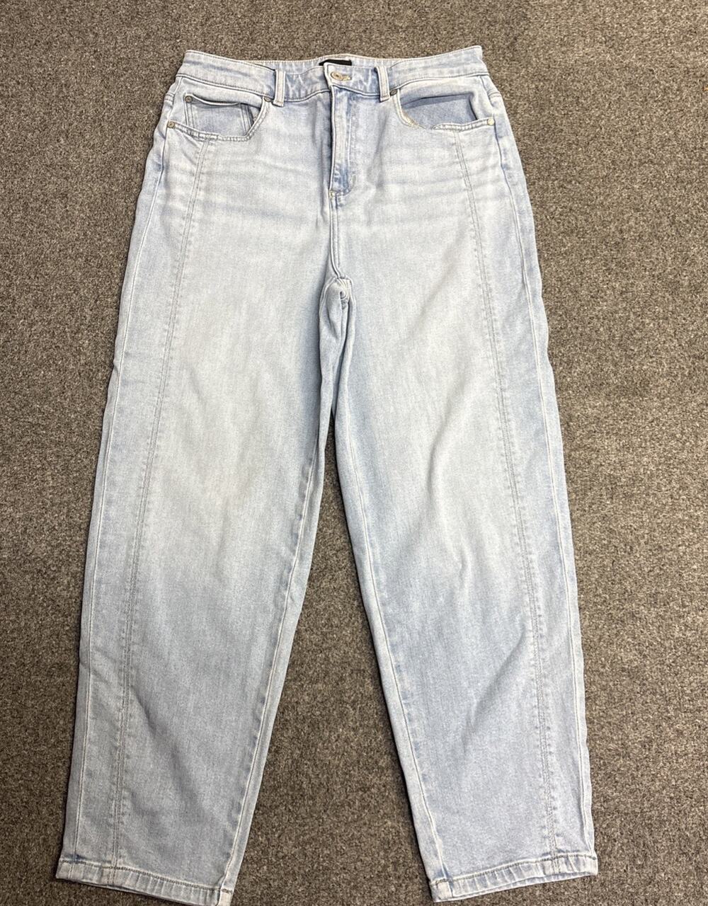 Talbots Womens 8 Light Wash Blue Relaxed Barrel High Rise Ankle Denim Jeans